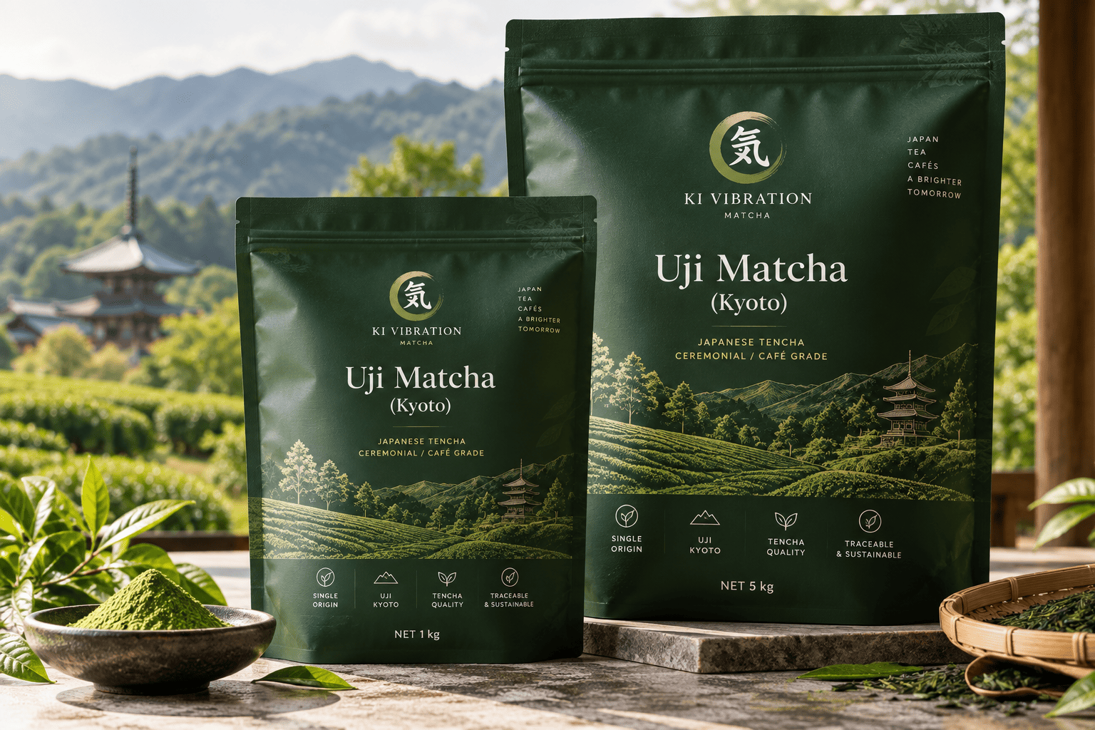 Uji matcha preparation